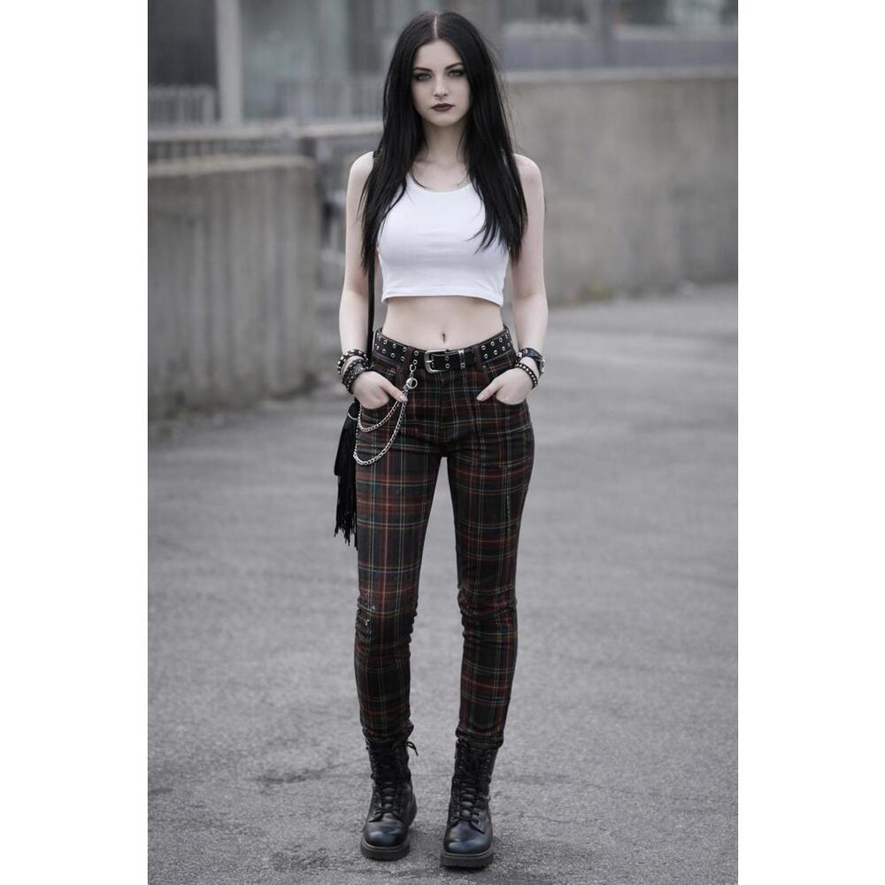 Tripp NYC Black Plaid‎ Skinny Pants - 26